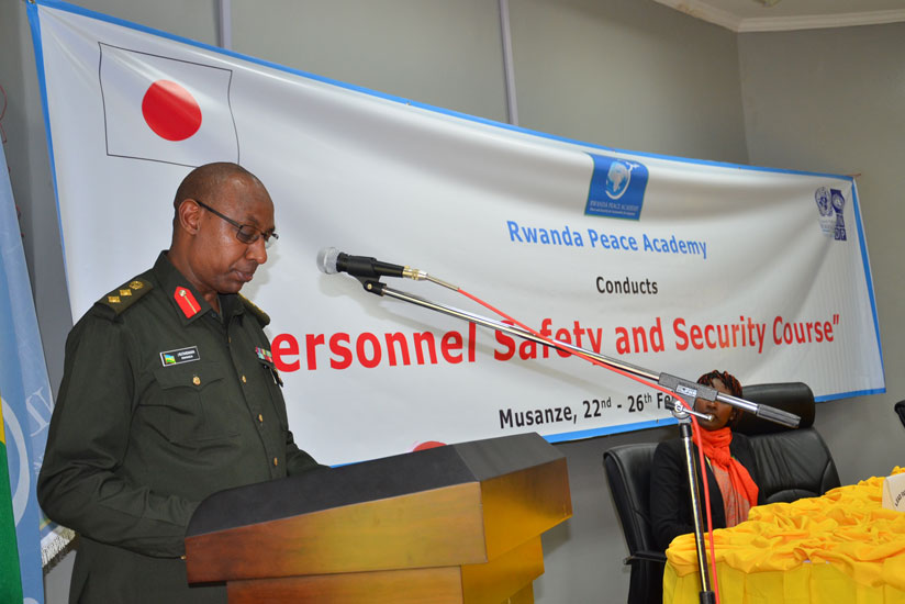 Col Jill Rutaremara, the Director of Rwanda Peace Academy speaks at a past event. Delegates at the conference will identify challenges to the ongoing socioeconomic and political transformation of Rwanda. (File)