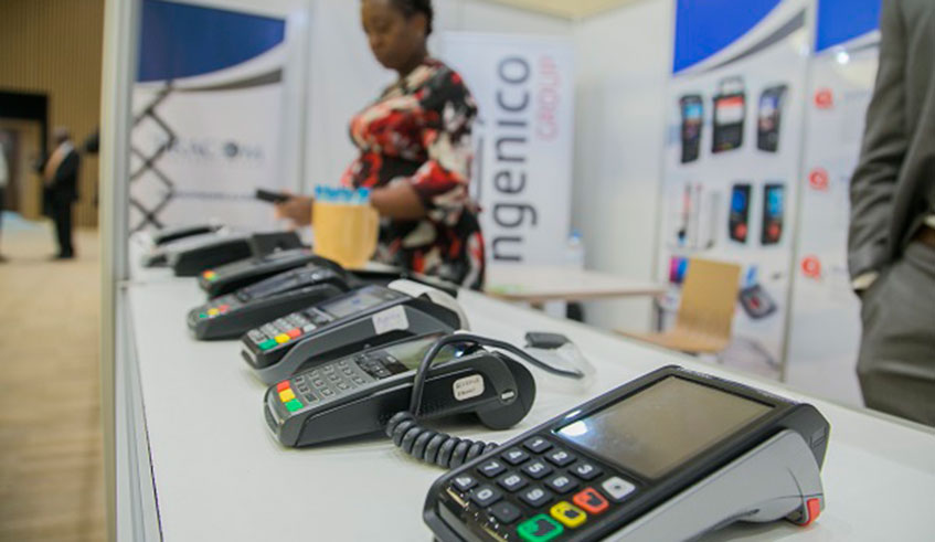 POS devices. The value of transaction through POS devices in the first six months of 2019 stood at Rwf100 billion. File.