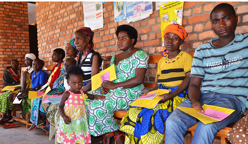 Patients wait for treatment at Muganza Health Centre in Rusizi District. Sam Ngendahimana.