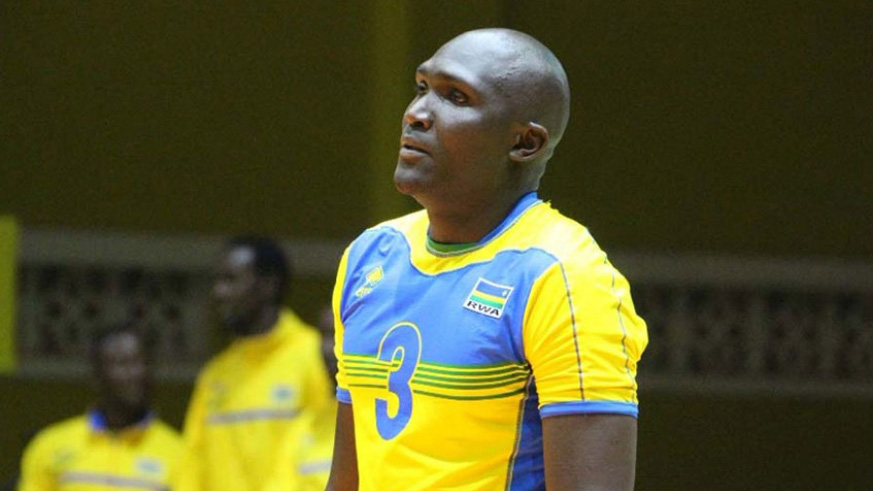 Lawrence Yakan Guma, seen here in national colours, previously played for APR and Kigali Volleyball Club in the topflight league. He made his international debut in 2006. / File