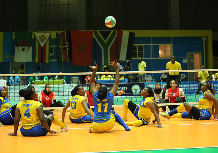 Rwanda woman national team won the African sitting volleyball championships for a third consecutive time to qualify for next yearu2019s Tokyo Paralympic Games. / Sam Ngendahimana