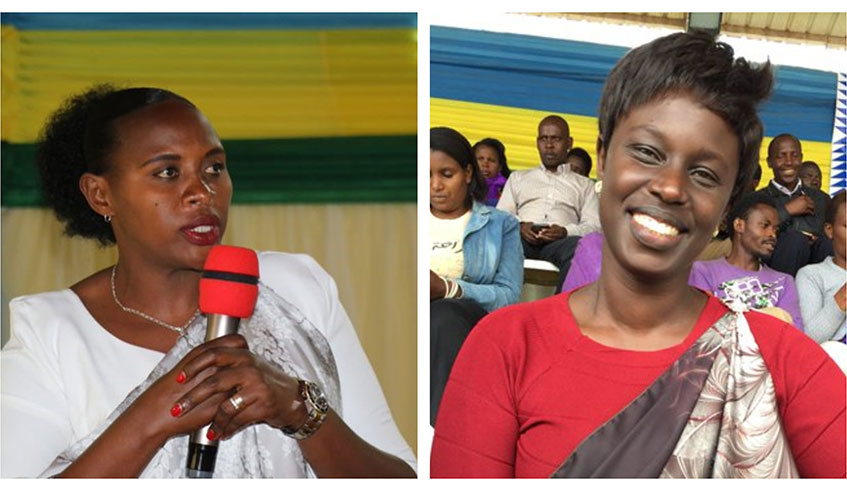 NEW FACES: Appolonie Mukamasabo, the new mayor of Nyamasheke District (left) and Jacqueline Kayitare, Mayor of Muhanga District. Coutersy.