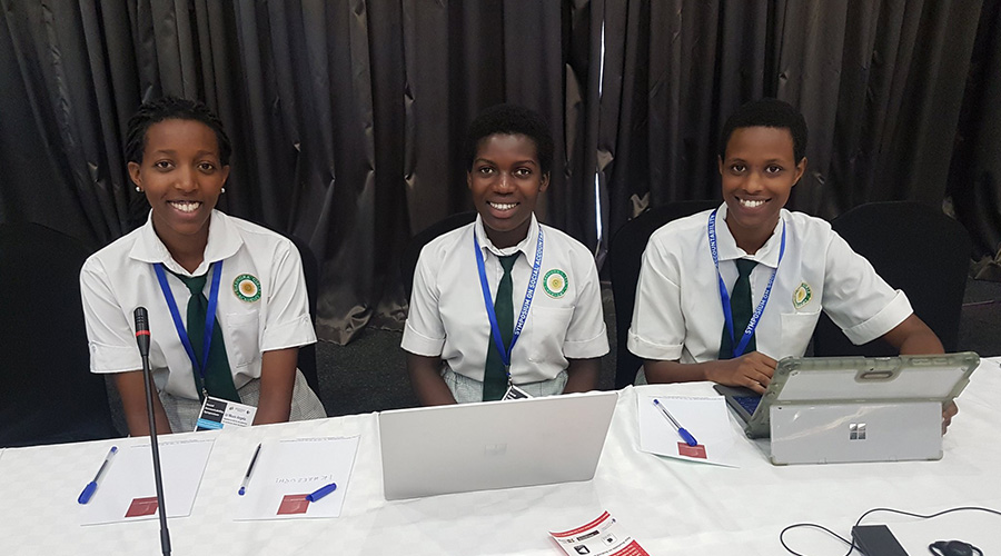 Three students of Gashora Girls Academy developed a mobile application that allows citizens to report bribery cases.