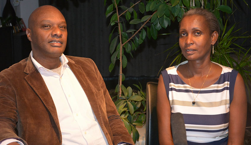 Uwimabera (R) and her husband Eugene Mutabazi during a previous interview with Igihe.com, a local news website. 