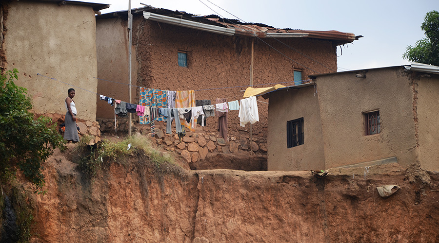 A high risk neighbourhood in Kimihurura Sector, Gasabo District. At least 240 families have been relocated from such areas around the City of Kigali. / Sam Ngendahimana