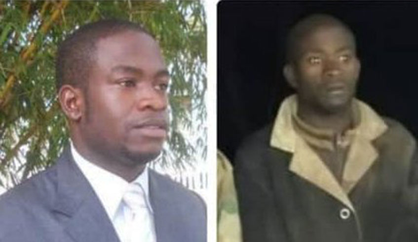 Theoneste Habumukiza before he joined FDLR (left) and after his capture.