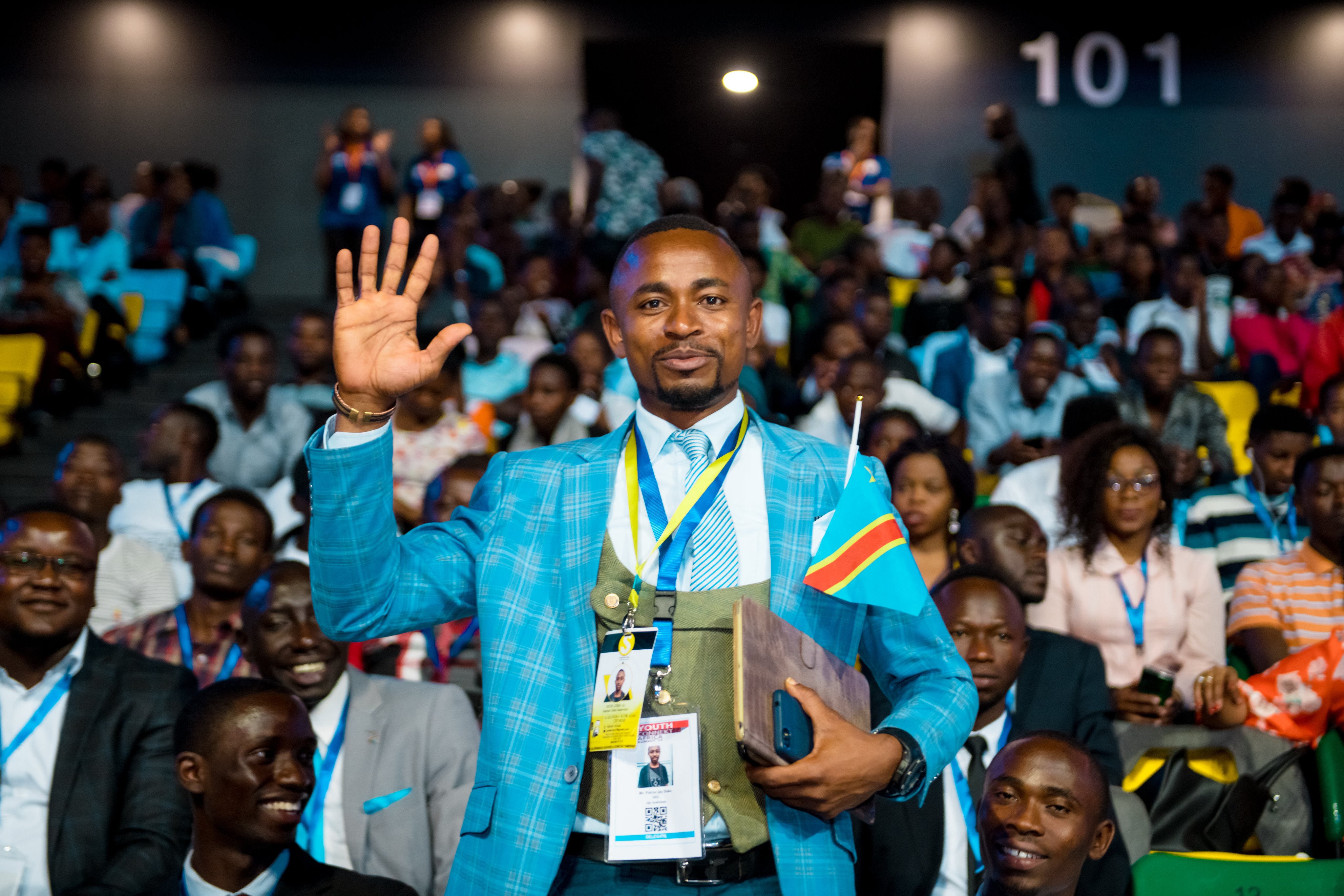 A delegate from DRC poses for the camera at the 2019 Youth Connekt summit. Courtesy 