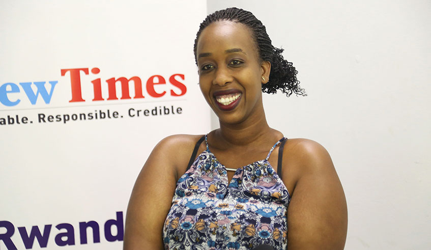 Audia Intore during an interview at The New Times offices on Tuesday. Photos by Sam Ngendahimana.