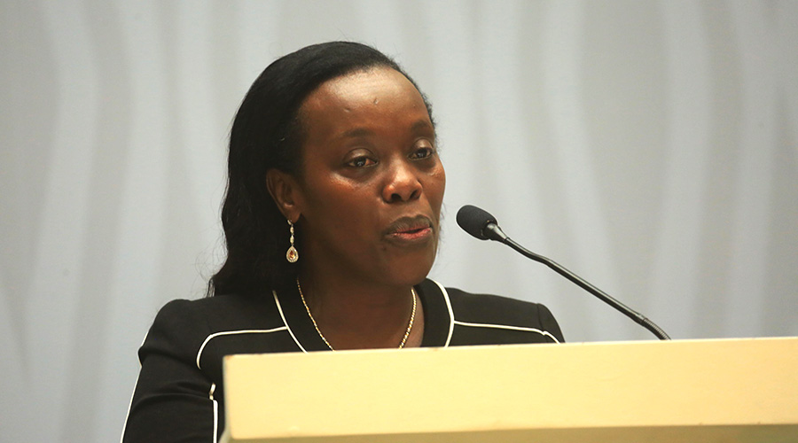 Dr Diane Gashumba, the Minister for Health, speaks at a recent meeting. / Sam Ngendahimana