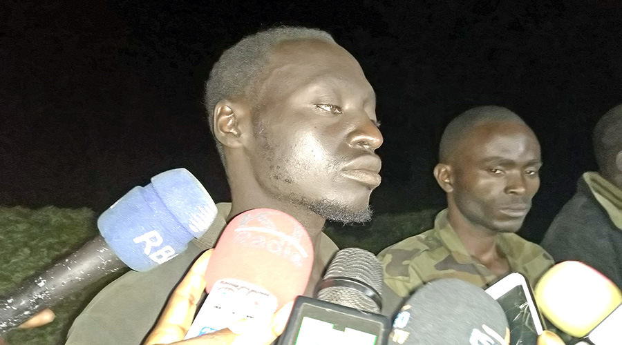 Emmanuel Hakizimana, one of the captured attackers during an interview. / Ru00e9gis Umurengezi