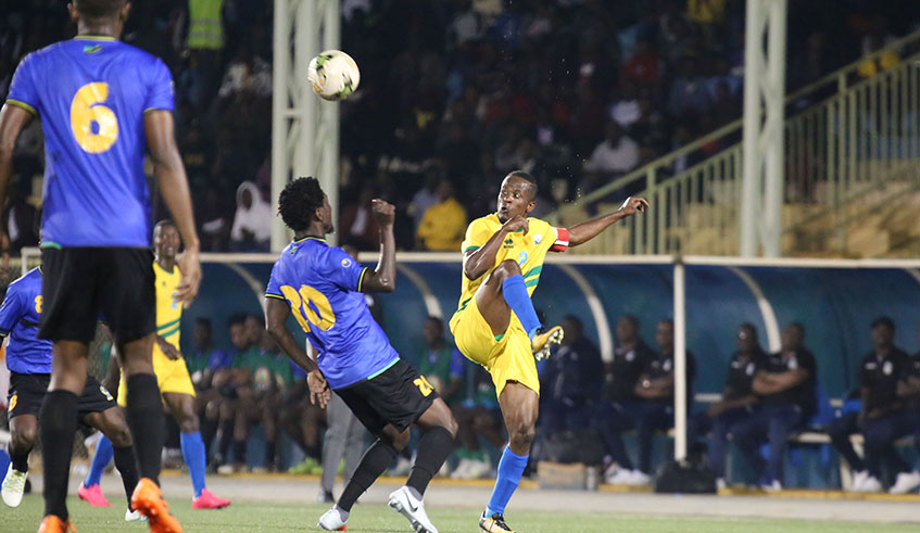 Haruna Niyonzima in action against Taifa Stars in a goalless friendly at Kigali Stadium yesterday. Sam Ngendahimana.