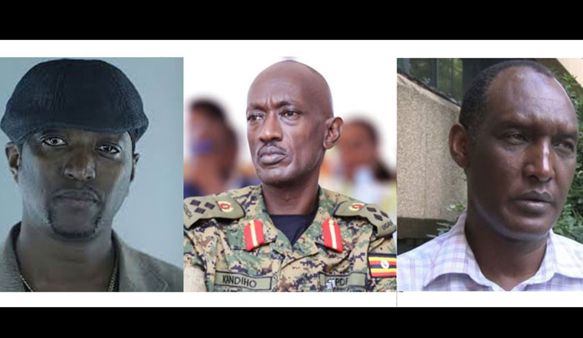 L-R: Ben Rutabana, Uganda's CMI boss Brig. Abel Kandiho and RNC's Kayumba Nyamwasa