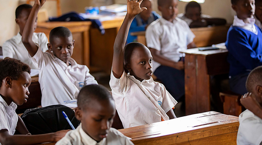 Pupils in class at Umuco Mwiza Primary School in Kimironko, Gasabo District.