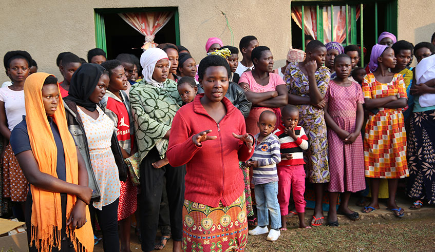 Some teen mothers at a past event in Bugesera earlier this month. Craish Bahizi.