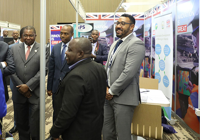 Officials tour a stand of the UK business delegation during the recently concluded mining forum in Kigali. Photo: Emmanuel Kwizera.