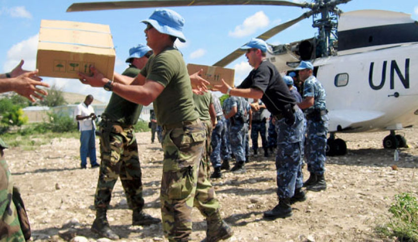 UN sodiers undertaking  humanitarian duties. Net photos.