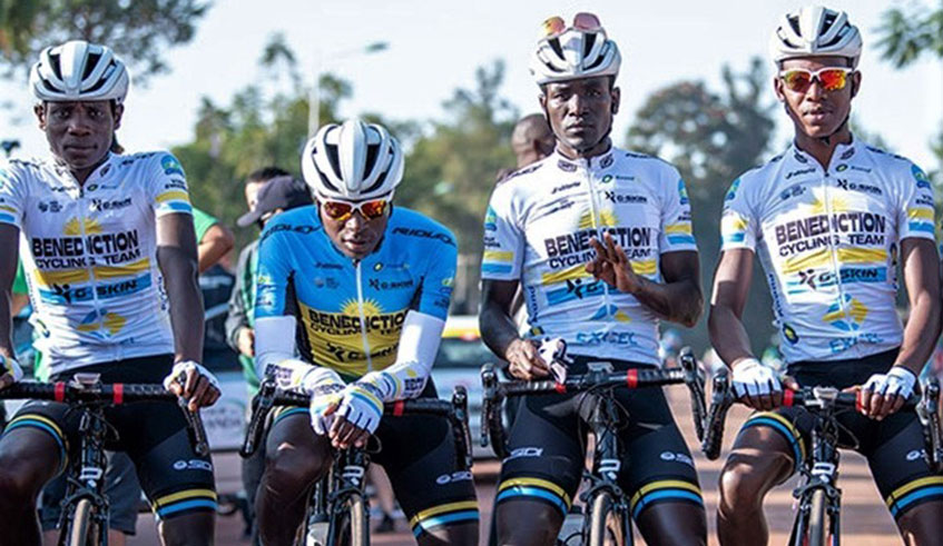 From L-R, Jean Bosco Nsengimana, Didier Munyaneza, Patrick Byukusenge and Eri Manizabayo are all part of the clubu2019s six-man roster for the 2019 Tour du Senegal. File.