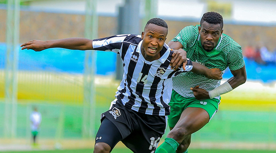 APR striker Lague Byiringiro, seen here in a past friendly match against SC Kiyovu, has had a slow start to the new season. / Courtesy
