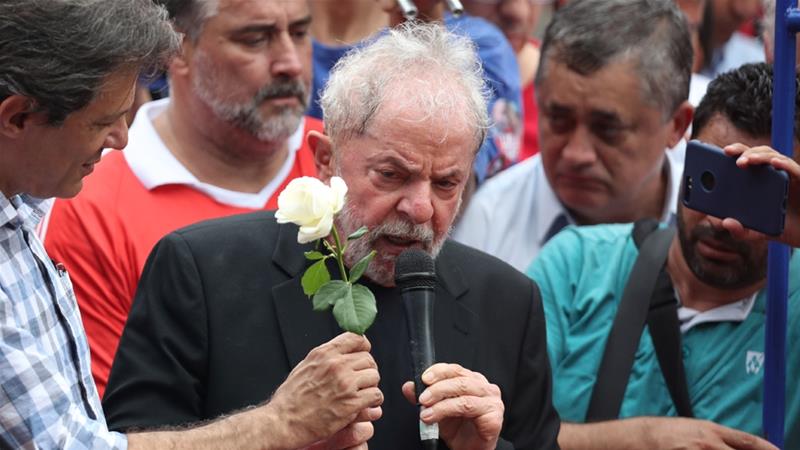 Lula, who was released from prison on Friday, is appealing his conviction which he says was politically motivated. / Reuters