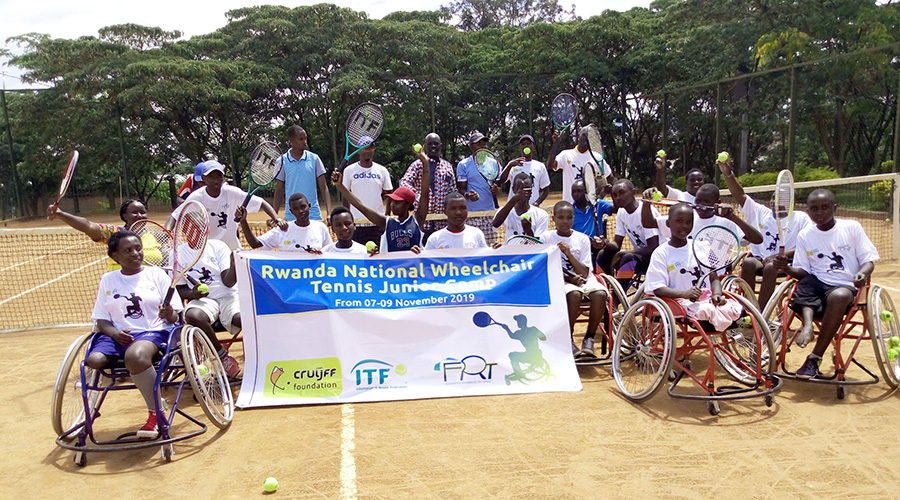 Trainees, coaches and tennis federation officials after the three-day training on Saturday. / Sam Ngendahimana