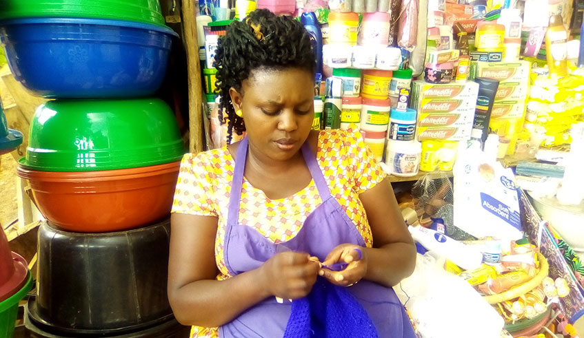 Uwihanganye at her shop. 