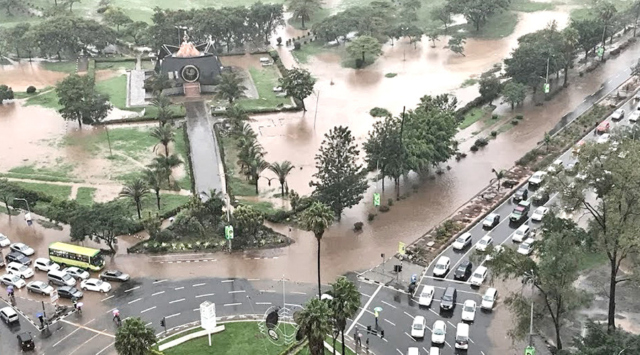Aerial view of flooded Nairobi CBD. / Net photo