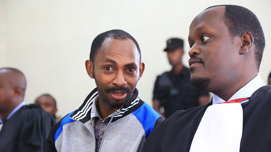 Callixte Nsabimana and his lawyer. / File