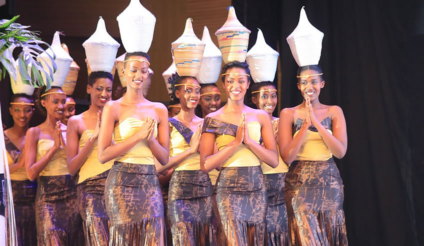 Contestants during Miss Rwanda 2019. Kinywanda has been introduced as a language of choice at the pageantry. File.