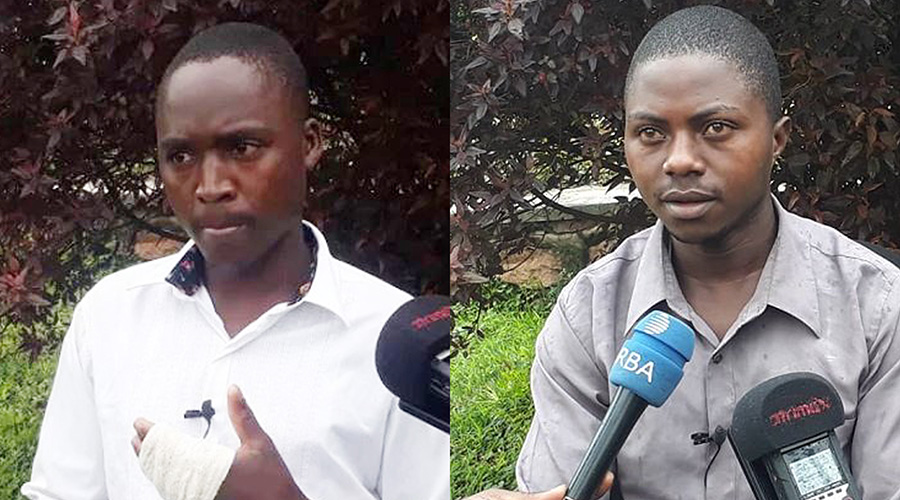 (L-R) Emmanuel Hitimana and Elia Muhawe are the latest torture victims of Ugandan authorities that were dumped at the bolder. / Courtesy