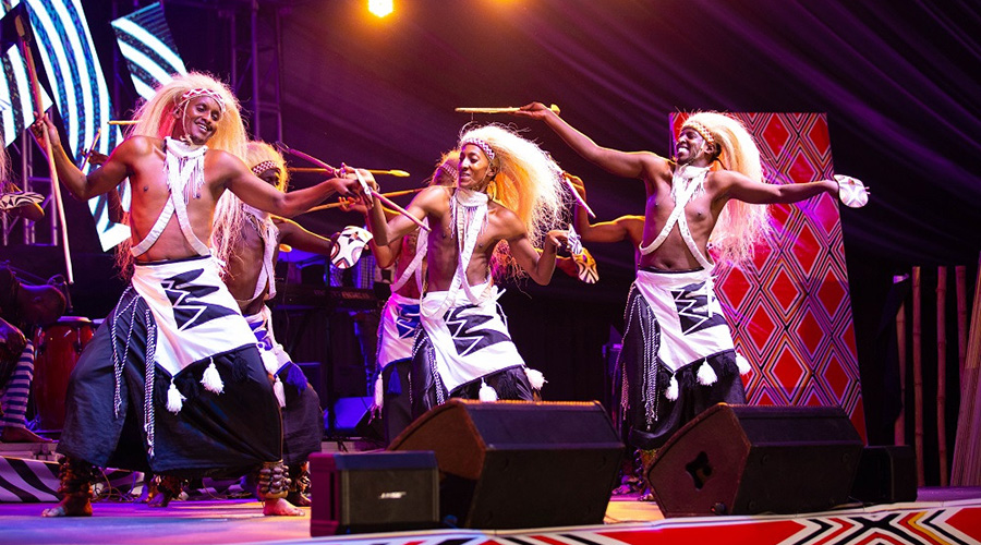 Ibihame byu2019Imana during a performance at a past event. The group is based in Kigali and consists of dancers, singers and drummers. / Courtesy photos