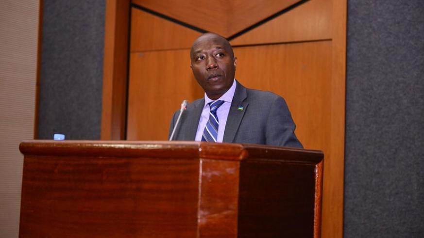 Prime Minister Edouard Ngirente speaks at a past session in parliament. File