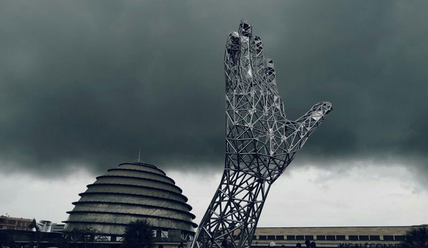 The steel hand structure depicts the urgency of stopping corruption and saying u2018nou2019 to the crime. Courtesy.