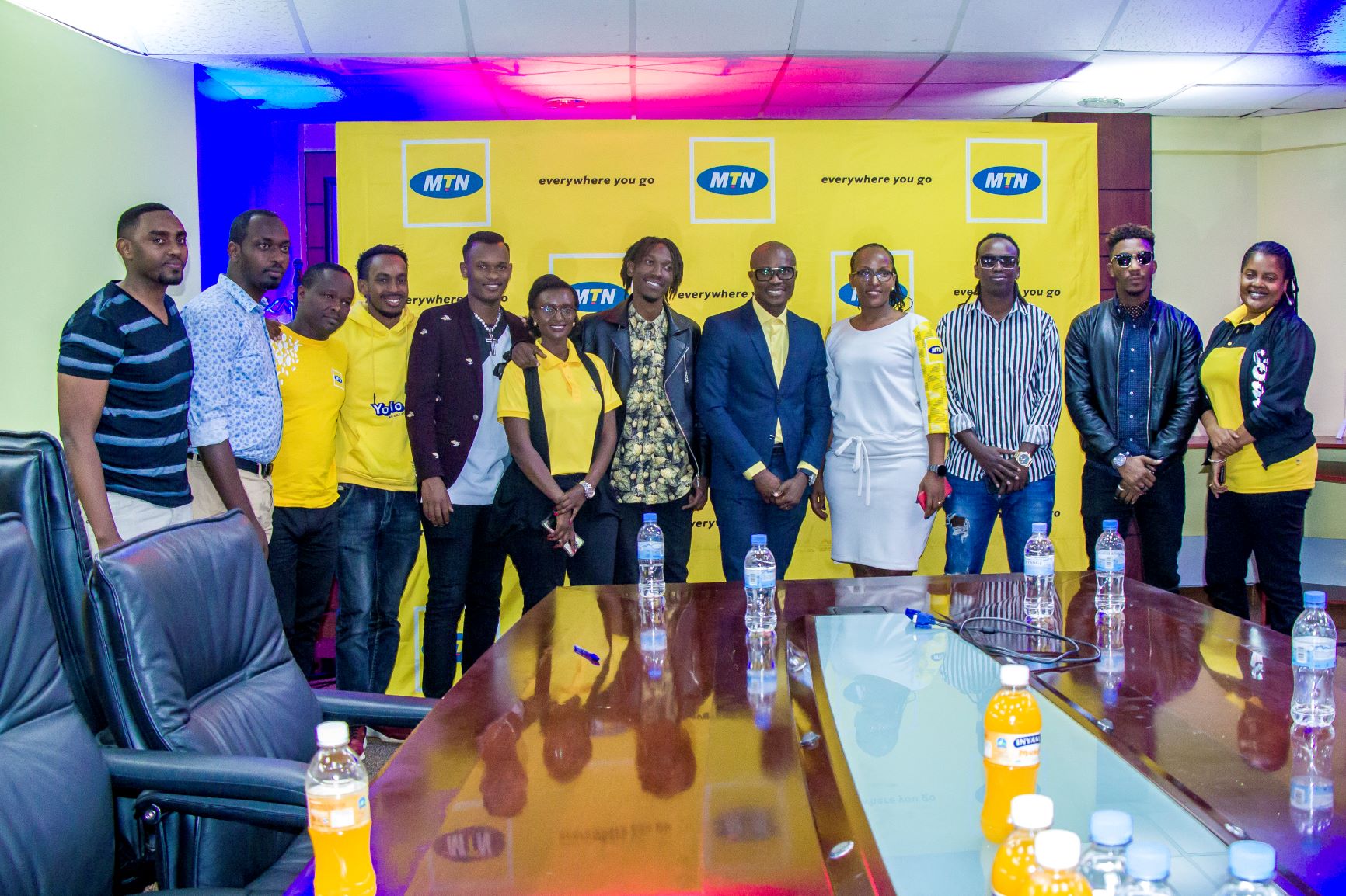MTN staff with local artistes during the official launch of u2018Sawa Sawa Music Festivalu2019 slated for next year. 