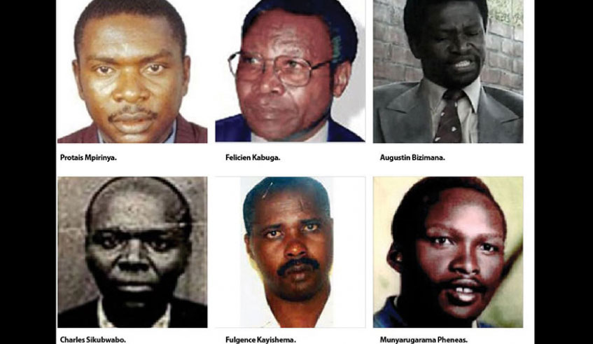 Six of the eight Genocide fugitives indicted by the UN court. Net Photo.