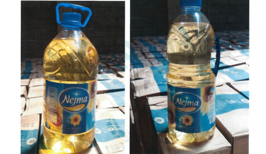 Cooking oil, distributed by Hazana Trading Limited, was pulled off the market due to the discrepancies found in the dates indicated on the bottles.