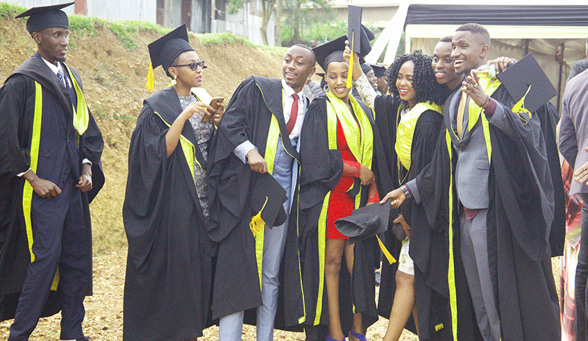 Some graduates celebrate their achievements