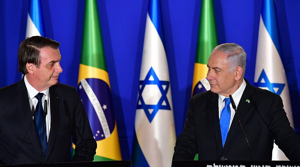 Israeli Prime Minister Benjamin Netanyahu and Brazilian President Jair Bolsonaro 