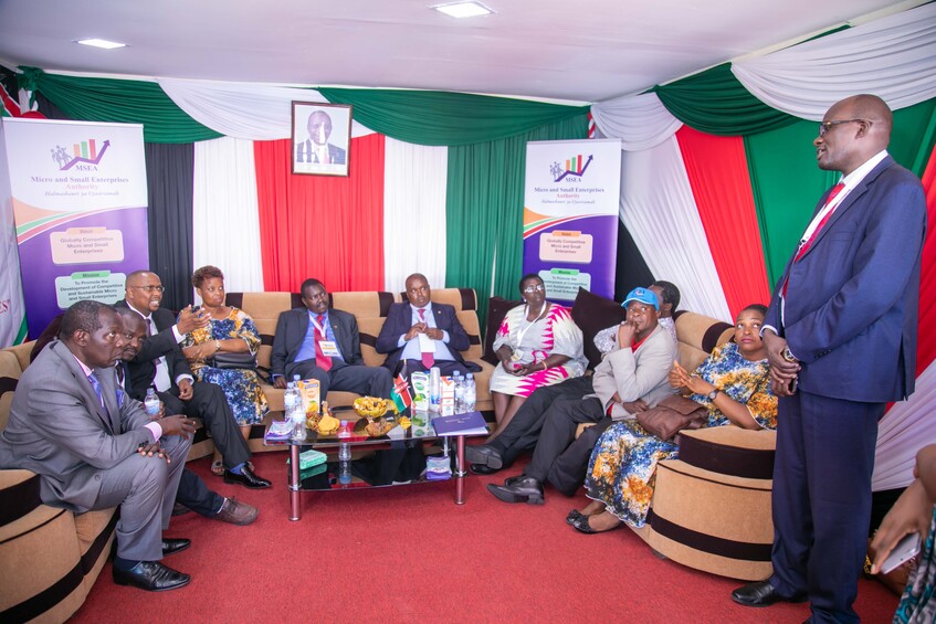 Minister of Trade and Industry, Soraya HakuzumuremyiÂ with other EAC participantsÂ ofÂ theÂ 20thÂ Micro-Small and Medium Enterprises Expo in Kigali. Emmanuel Kwizera