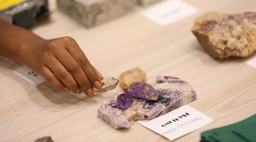 Some samples of precious stones that were showcased at a mining summit in Kigali recently. 