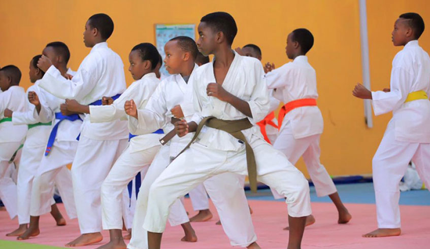 Over 70 children, aged between 4 and 16, are undergoing a two-month-karate training camp during their school holidays in Kigali. Courtesy.