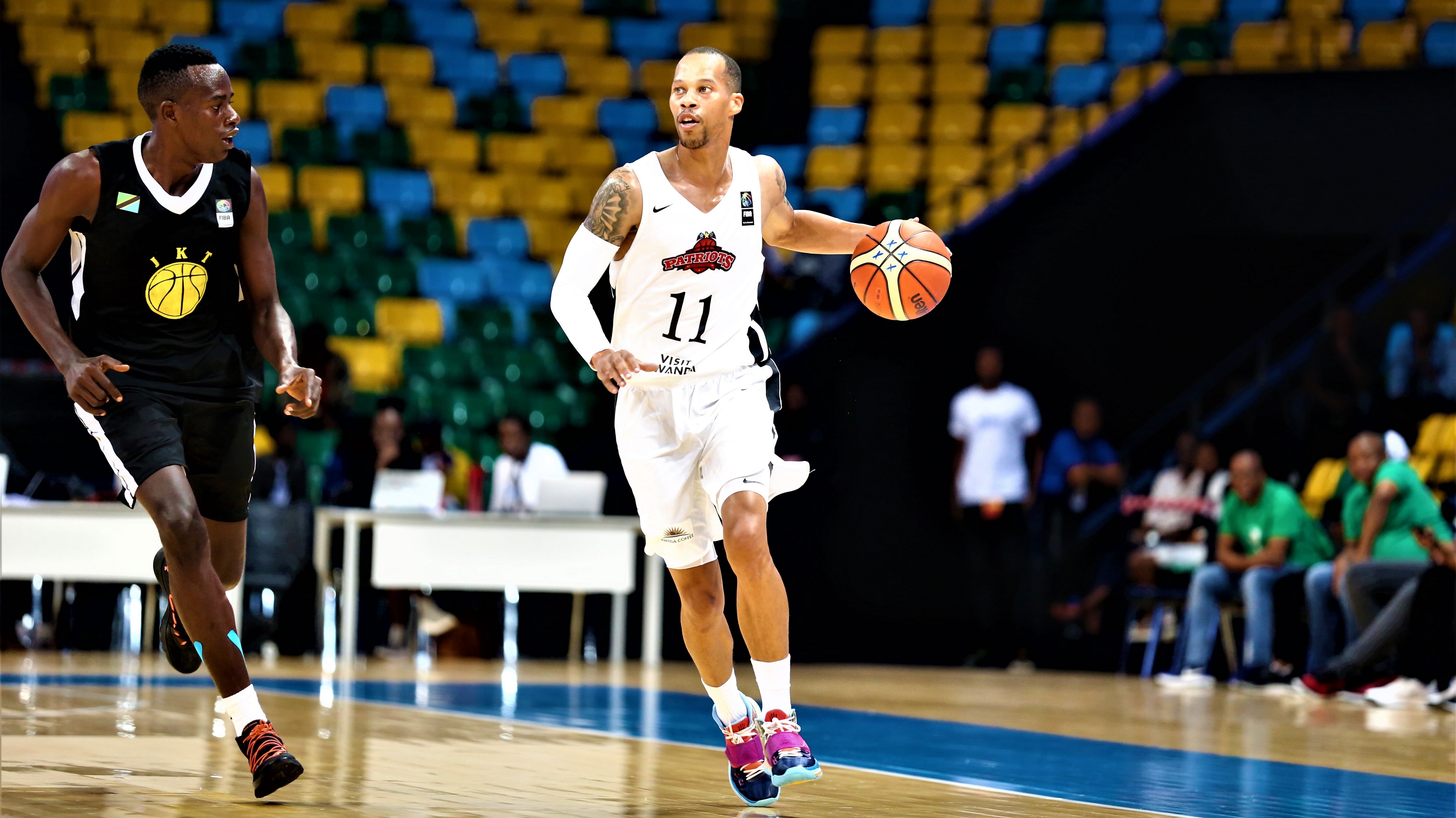 Patriots shooting guard, Kenneth Gasana (#11), scored 21 points during his side's 113-61 win over JKT at Kigali Arena on Tuesday. 