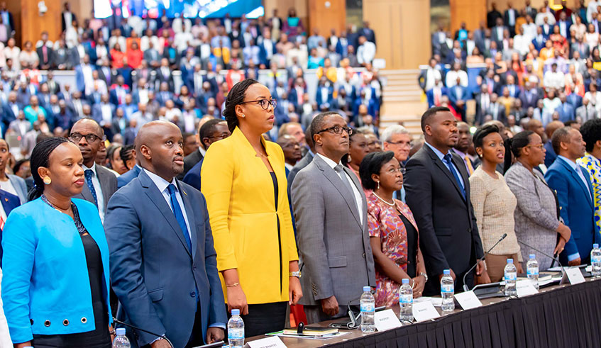 Some of the cabinet ministers attending the National Dialogue. (Emmanuel Kwizera) 