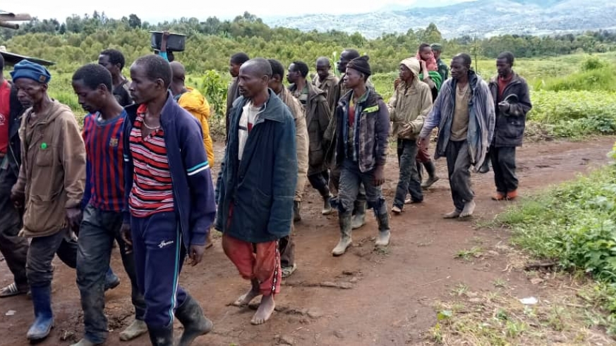 Some of the 1,951 CNRD combatants that were captured during ongoing DR Congo military operations in South Kivu.