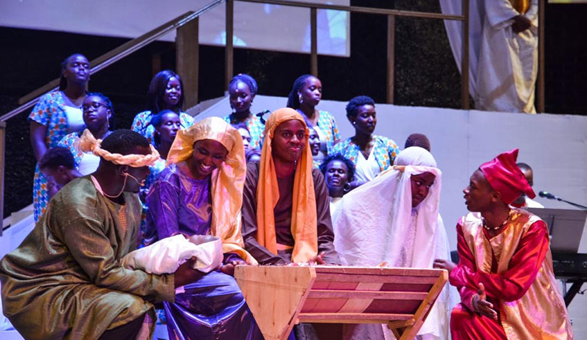 A scene in a play depicting immediate aftermath of Jesusu2019 birth. Courtesy.