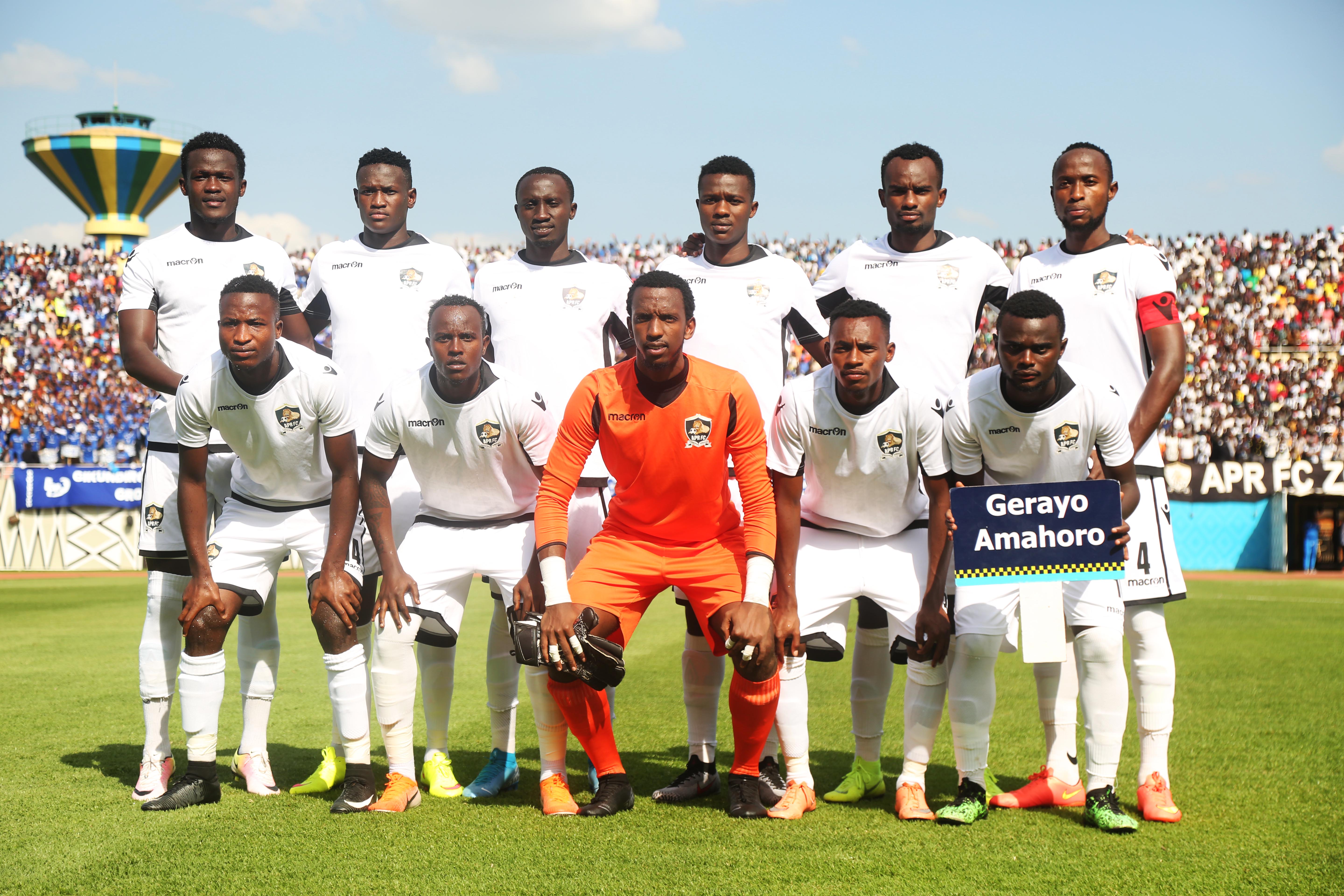 Players celebrate the first goal. / Sam Ngendahimana