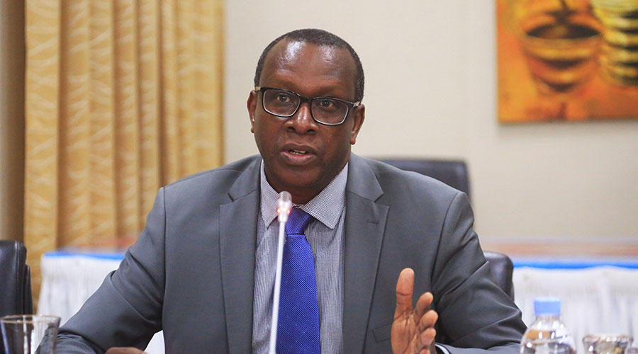 National Commission for the Fight Against Genocide (CNLG) Executive Secretary Jean-Damascene Bizimana addresses media in Kigali. / Sam Ngendahimana