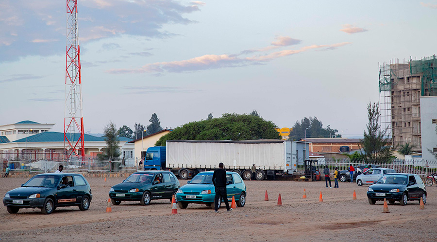 Learners take driving lessons at a Remera-based driving school. 