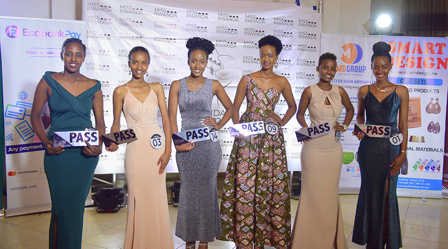 The six contestants who progressed to represent Northern Province in Miss Rwanda 2020. 