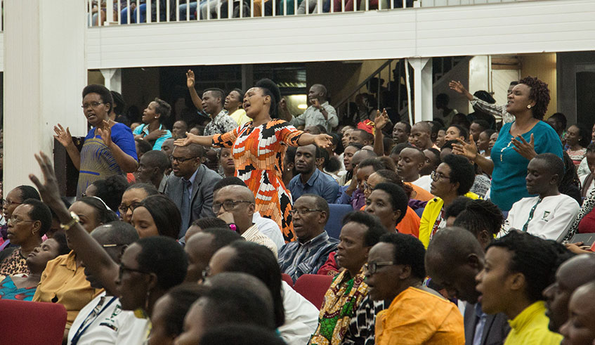 Worshippers at Zion Temple on New Yearu2019s Eve. 