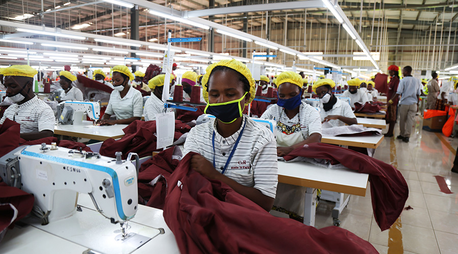 C&H Garments employees at work at the Kigali Special Economic Zone. 